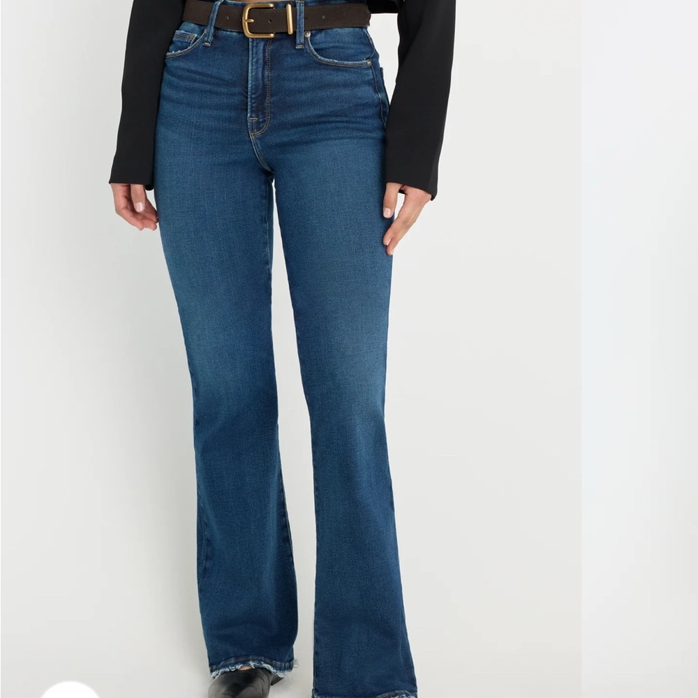 Good American Dark Blue Flare Jeans